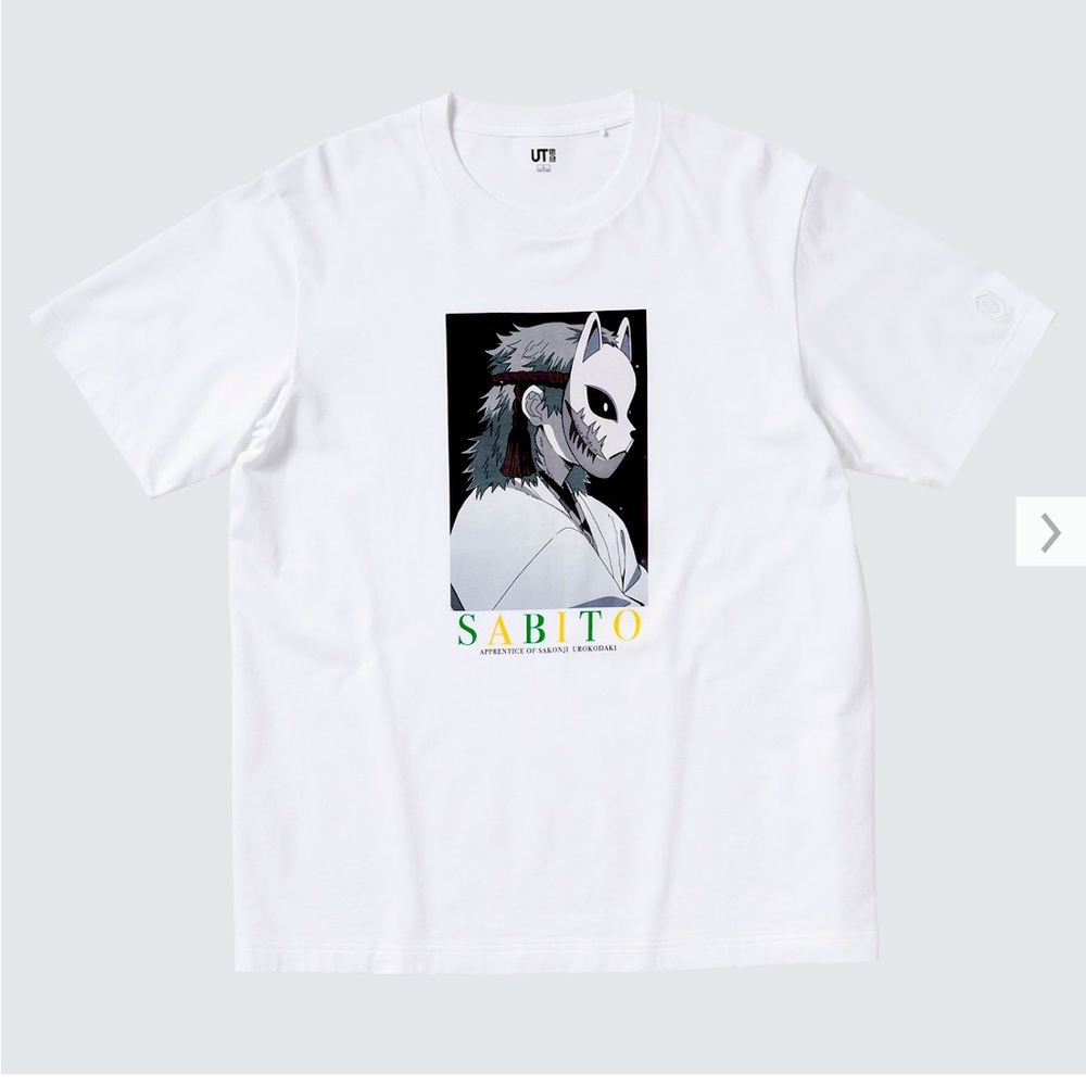 🎐 Uniqlo Anime Demon Slayer: "Kimetsu No Yaiba" White Sabito Short Sleeve Top 🎐 - Picture 2 of 6
